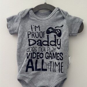 Source Unknown Gray Gamer Bodysuit